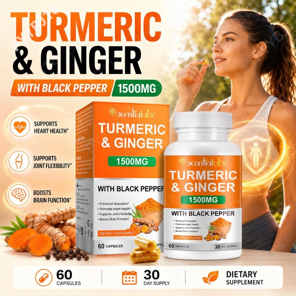 Turmeric Curcumin Capsule - Kapsułki z kurkumą i imbirem, wzbogacone